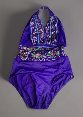 Nuevo con etiquetas Traje de baño Catalina Shape Maker púrpura de una pieza talla 14 sin espalda Foto 1 de 4