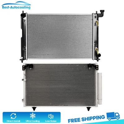 Radiador de aluminio y condensador de aire acondicionado para 2005 2006 2007 08-2010 Scion tC 2,4 L l4 Foto 1 de 4