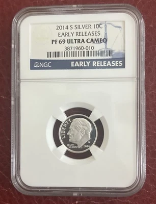 2014-S ROOSEVELT Silver DIME  NGC PF 69 Ultra Cameo - Early Releases - Image 1 of 4