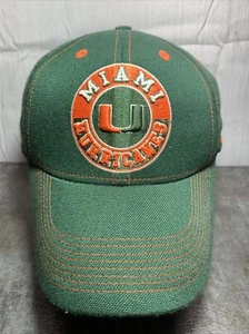 Vintage Nike Miami Hurricanes Hat Mens Circle Design Swooshflex Green Y2K H20 - Picture 1 of 9