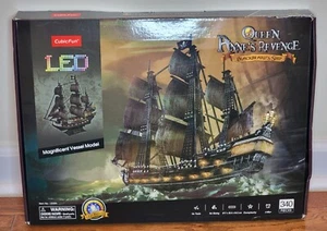 CubicFun Queen Anne's Revenge 3D Puzzle LED Pirate Ship Model 340 Pieces New - Picture 1 of 8