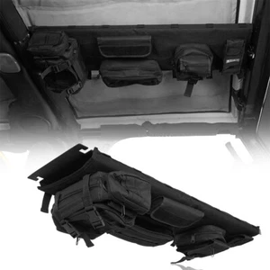 Overhead Steel MOLLE Panel with 5 Storage Pouches fit 1997-2006 Jeep Wrangler TJ - Picture 1 of 12