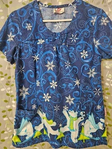 Scrub top, Size Small, Winter, Polar Bear Theme, White Cross brand - Picture 1 of 3