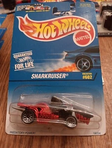 1997 Hot Wheels #602 Sharkruiser Shark Car Black/Red Chrome Lace Rims Vintage  - Bild 1 von 14