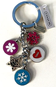 COACH SNOWFLAKE MULTI-MIX SV-2M KEY FOB KEYCHAIN KEY RING-F62725-NWT w/GIFT BOX - Picture 1 of 10