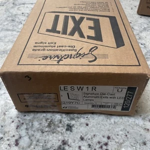 LITHONIA LIGHTING LE S W 1 R-120/277 Die Cast Aluminum Red Letters LED Exit Sign - Picture 1 of 3