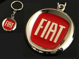 FIAT Red Logo Punto Panda 500 Bravo Metal Keyring key chain with Gift Pouch - Picture 1 of 3