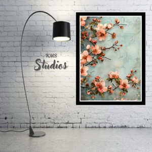 Póster arte de pared enmarcado pintura flores rosas lienzo impresión cuadro decoración del hogar - Imagen 1 de 7