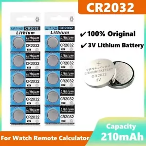 5-20x CR2032 3V Button Battery For Watch Toy Calculator Clock Car Key Coin Cells - Picture 1 of 8