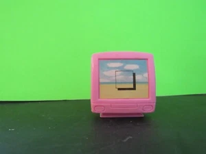Retro Barbie Puppe Puppenhaus Schreibtisch rosa Computer Monitor Spielzeug sehr guter Zustand - Bild 1 von 6