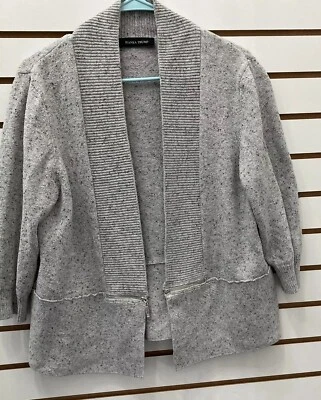  Cárdigan Frente Abierto Gris Jaspeado Para Mujer Talla M Ivanka Trump Manga 3/4 Foto 1 de 4