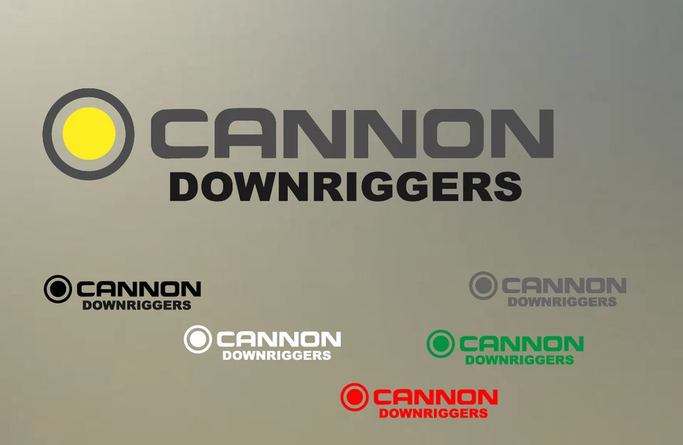 (2) 8" Cannon downrigger logo vinyl Decal sticker new fishing rod sport fun S979
