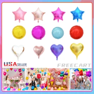 18" Foil Star Heart Round Balloons Wedding Party Festival Decor Baby Shower - Picture 1 of 39