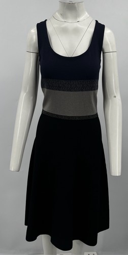 Abito midi Prada 2015 color block senza maniche in maglia elasticizzata tg 40