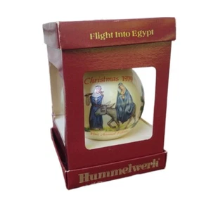 Flight Into Egypt Vintage Christmas Ornament 1979 Holy Family Glass Ball Hummel - Picture 1 of 9