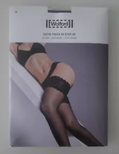 Cool, Da Nip: Wolford Satin Touch 20 Stay Up! Size M ! Black! Very Sexy - Picture 1 of 2