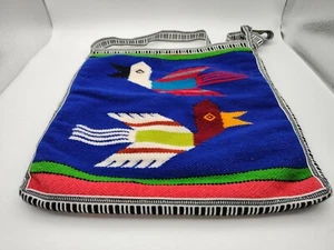 South American-Woven-Purse/Tote Bag/Colorful,Birds- 15"H X 14"W-VERY NICE/UNIQUE - Picture 1 of 9
