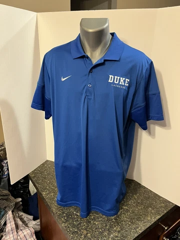 Duke Blue Devils Lacrosse Nike Dri-Fit Men’s Polo Shirt Blue XL Polyester Cover