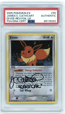 PSA Signed James Carter Cathcart Pokémon Eevee Unseen Forces 55/115 Stamped - Image 1 of 2
