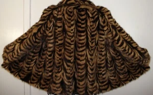 Gorgeous Two Tone Ranch & Mahogany Mink Fur Jacket Size 8-10 FREE SHIPPING - Picture 1 of 6