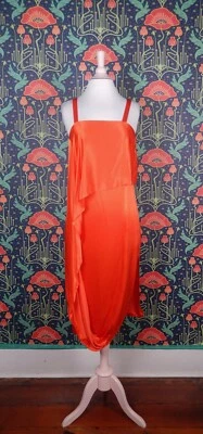 Vestido Temperley Naranja Satén Darling Drapeado Cóctel Reino Unido 8 EE. UU. 4 Foto 1 de 4