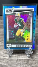 2022 Score Christian Watson Blue Stars Rookie Card /399