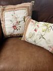 Vintage Chris Madden JC Penneys Decorative Floral Embroidered Pillow Set of 2