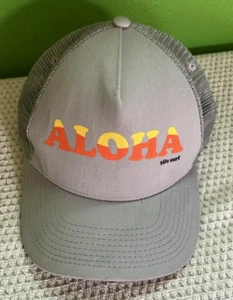 T&C Surf Designs - Aloha The Surf - Mesh Back Cap Hawaii Gray Adjustable Hat - Picture 1 of 6
