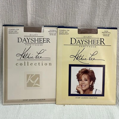 Kathie Lee Daysheer Pantyhose Lot Of 2 Med/Tall Oatmeal /Vintage Control - Image 1 of 4