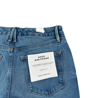 Pantalones de mezclilla Good American Good Girlfriend Petite para mujer talla 8/29 cintura alta nuevos con etiquetas Foto 1 de 4