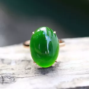 Anello Giada Hetian Naturale Intarsiato Argento Anelli Diaspro Hanno Certificato Gratis - Foto 1 di 9