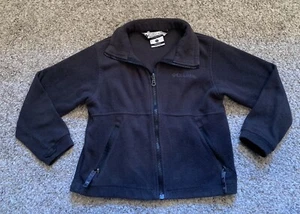 Columbia Jacket Youth Boys Size 8 Black Fleece Full Zip - Picture 1 of 8