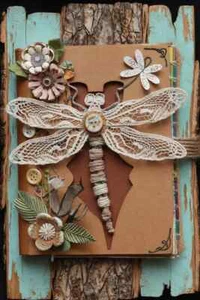 LIBELLEN POSTKARTEN, Kartenaufleger Scrapbook Junk Journal Kunstkarten 4 Stück, - Bild 1 von 11