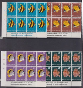 Tokelau Islands # 45-48 Exotische Fische Set 8er Blöcke Sehr guter Erhaltungszustand - Bild 1 von 2