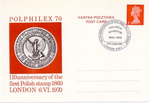 Great Britain 1970 Event Card Cover 110th Anniv Polish Stamp POLPHILEX 70 London - Picture 1 of 1