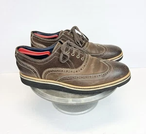 Cole Haan Wingtip Brogue Brown Dress Shoes Mens Size 11.5M Leather - Picture 1 of 8