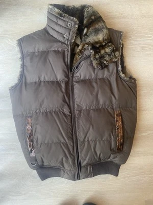 Chaleco de piel para mujer Sean John talla grande 100 % PIEL REAL Foto 1 de 4