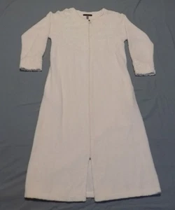 Vintage Stan Herman Chenille Robe Medium Full Length w/ Zipper Cream Color - Bild 1 von 7