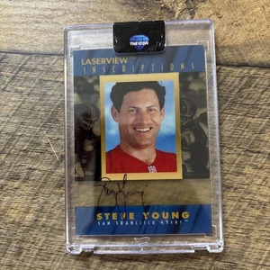 1996 STEVE YOUNG (HOF) PANINI LASERVIEW INSCRIPTIONS AUTO 0472/1950 Card - Picture 1 of 2