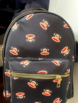 Mochila preta Paul Frank com estampa de macaco. Novo com etiquetas - Imagem 1 de 4