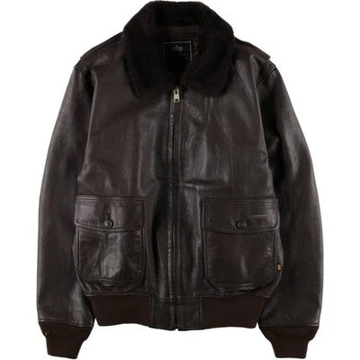 Chaqueta de vuelo de cuero Alpha usada para hombre talla L Foto 1 de 4