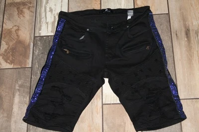 Pantalones cortos de mezclilla Focus Jeans para hombre 34 cortes desgastados Foto 1 de 4