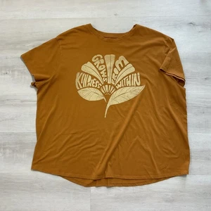 Sonoma Womens The Relaxed Graphic Tee Grow Kindness Within Yellow 3X  - Picture 1 of 9