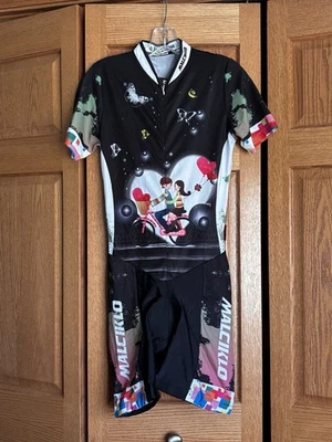 Malciklo Mujer’s NUEVO CON ETIQUETAS Conjunto Ciclismo, Blanco y Negro, Con Un Diseño Único Talla M Foto 1 de 4