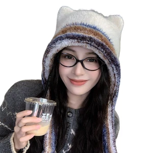 Fisherman Hat Thickened Warm Ear Protecting Hat Women Winter Headwear Bucket Cap - Picture 1 of 25