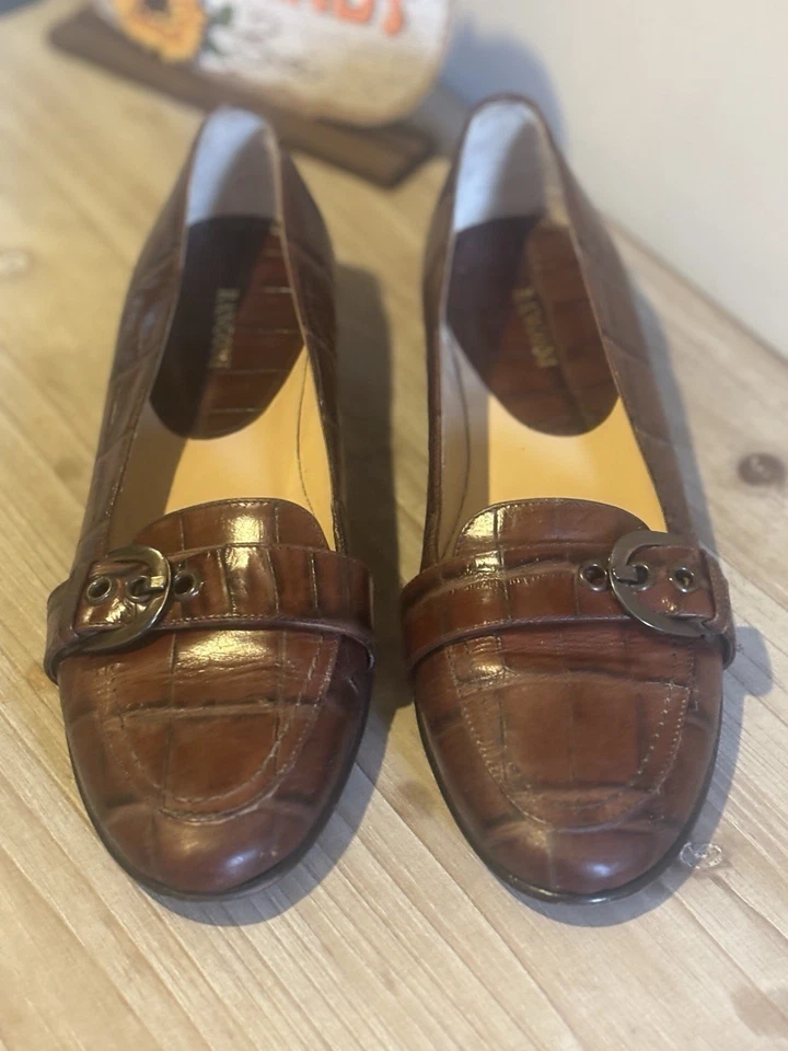 Rangoni Amalfi Leather Slip-On Loafer Shoes, Brown, Size 7 1/2 B - Image 1 of 4