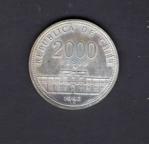 Chile 1993 scarce 2000 pesos Silver 0.50 unc details - Picture 1 of 2