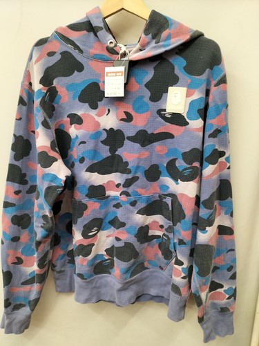 A BATHING APE (BAPE) Felpa con cappuccio mimetica uomo A Bathing Ape pullover a righe griglia mimetica