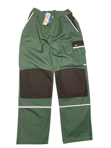 TMG Cargo Work Pants Heavy Duty Double Knee Cordura Fabric Men 40X34 EU 56 Green - Picture 1 of 17
