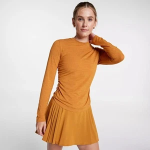 NWT:CALIA Women's Tissue Texture Long Sleeve Golf Crew, XL, Golden Warmth Orange - Picture 1 of 1